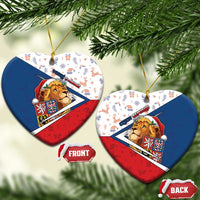 Czech Republic Christmas Ceramic Ornament The Lion With Coat Of Arms - Wonder Print Shop