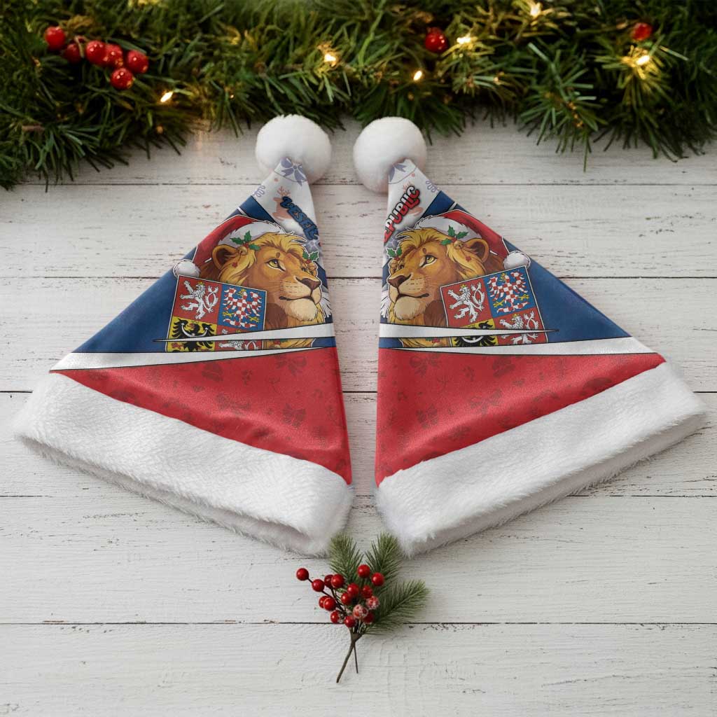 Czech Republic Christmas Santa Hat The Lion With Coat Of Arms - Wonder Print Shop