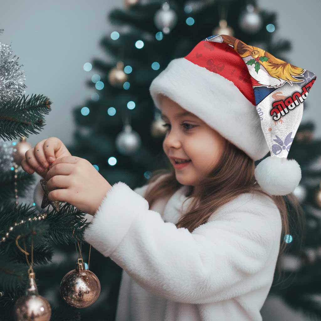 Czech Republic Christmas Santa Hat The Lion With Coat Of Arms - Wonder Print Shop