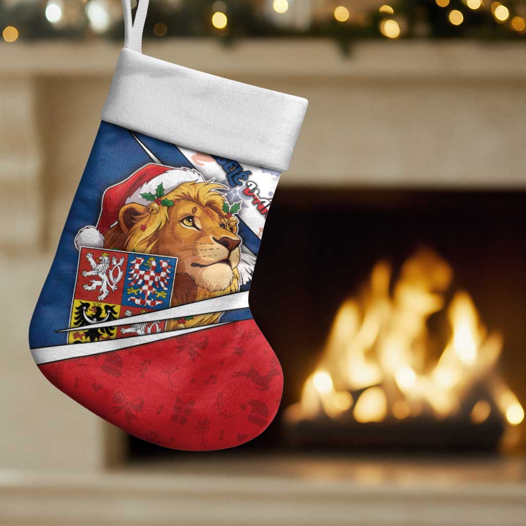 Czech Republic Christmas Stocking The Lion With Coat Of Arms - Wonder Print Shop