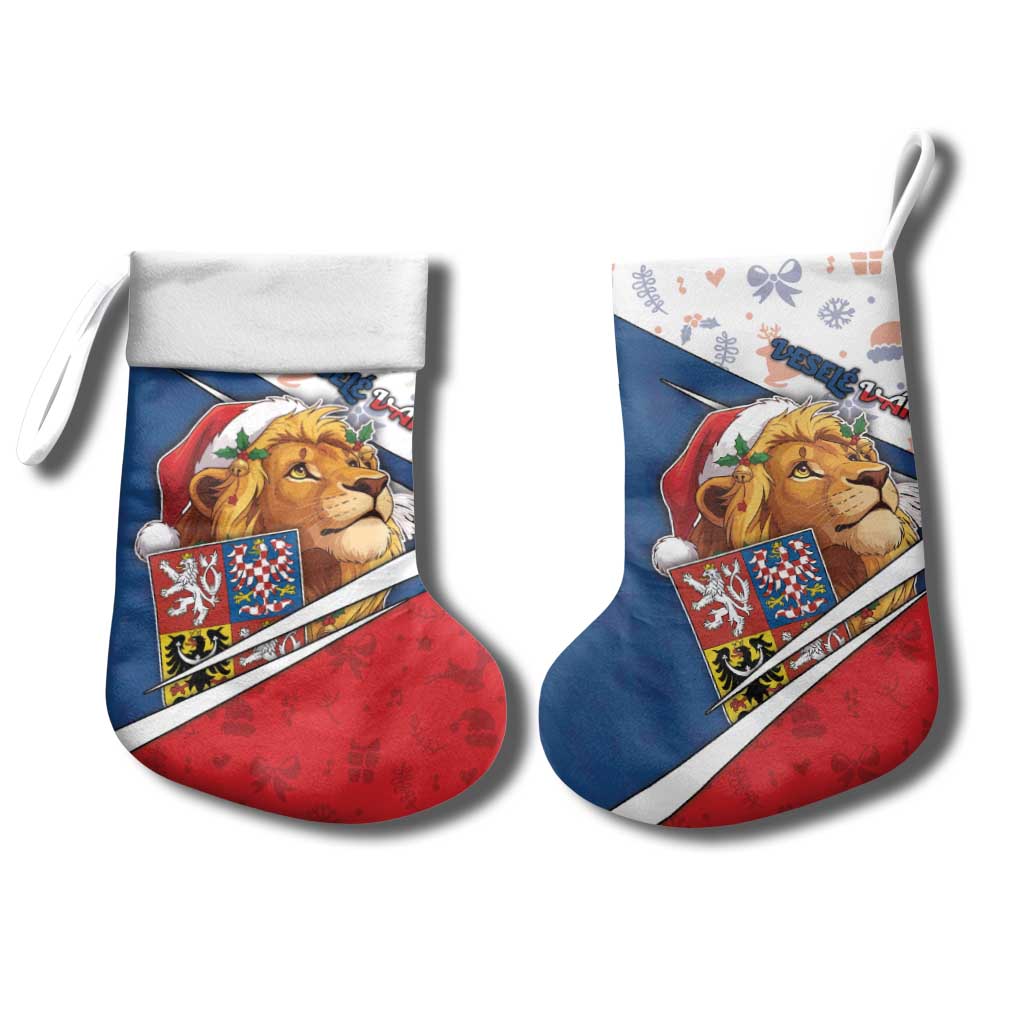 Czech Republic Christmas Stocking The Lion With Coat Of Arms - Wonder Print Shop