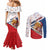 Czech Republic Christmas Couples Matching Mermaid Dress and Long Sleeve Button Shirt The Lion With Coat Of Arms - Wonder Print Shop