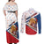 Czech Republic Christmas Couples Matching Off Shoulder Maxi Dress and Long Sleeve Button Shirt The Lion With Coat Of Arms - Wonder Print Shop