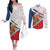 Czech Republic Christmas Couples Matching Off The Shoulder Long Sleeve Dress and Long Sleeve Button Shirt The Lion With Coat Of Arms - Wonder Print Shop
