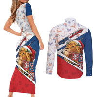 Czech Republic Christmas Couples Matching Short Sleeve Bodycon Dress and Long Sleeve Button Shirt The Lion With Coat Of Arms - Wonder Print Shop