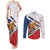 Czech Republic Christmas Couples Matching Tank Maxi Dress and Long Sleeve Button Shirt The Lion With Coat Of Arms - Wonder Print Shop