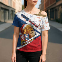 Czech Republic Christmas Cross Shoulder Shirt The Lion With Coat Of Arms - Wonder Print Shop