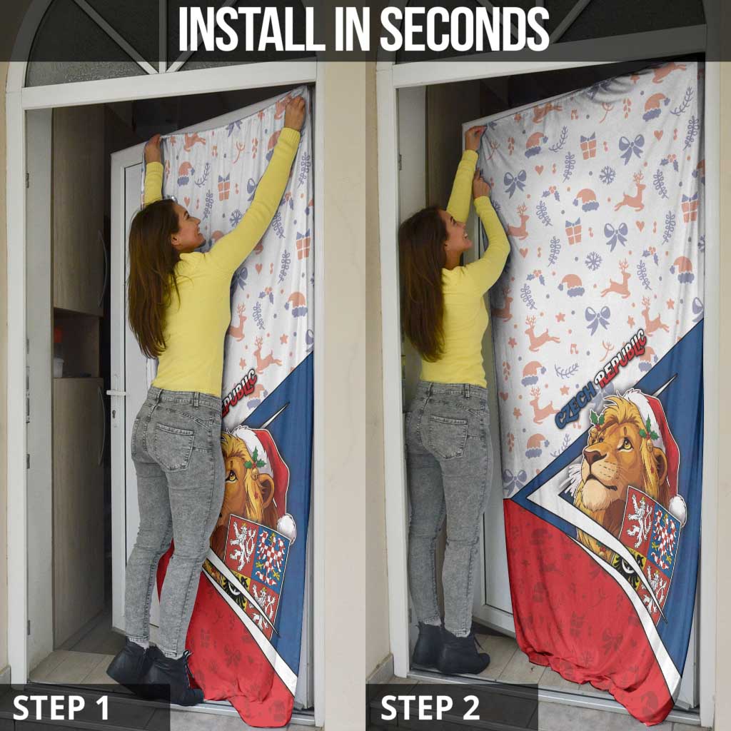 Czech Republic Christmas Door Cover The Lion With Coat Of Arms - Wonder Print Shop