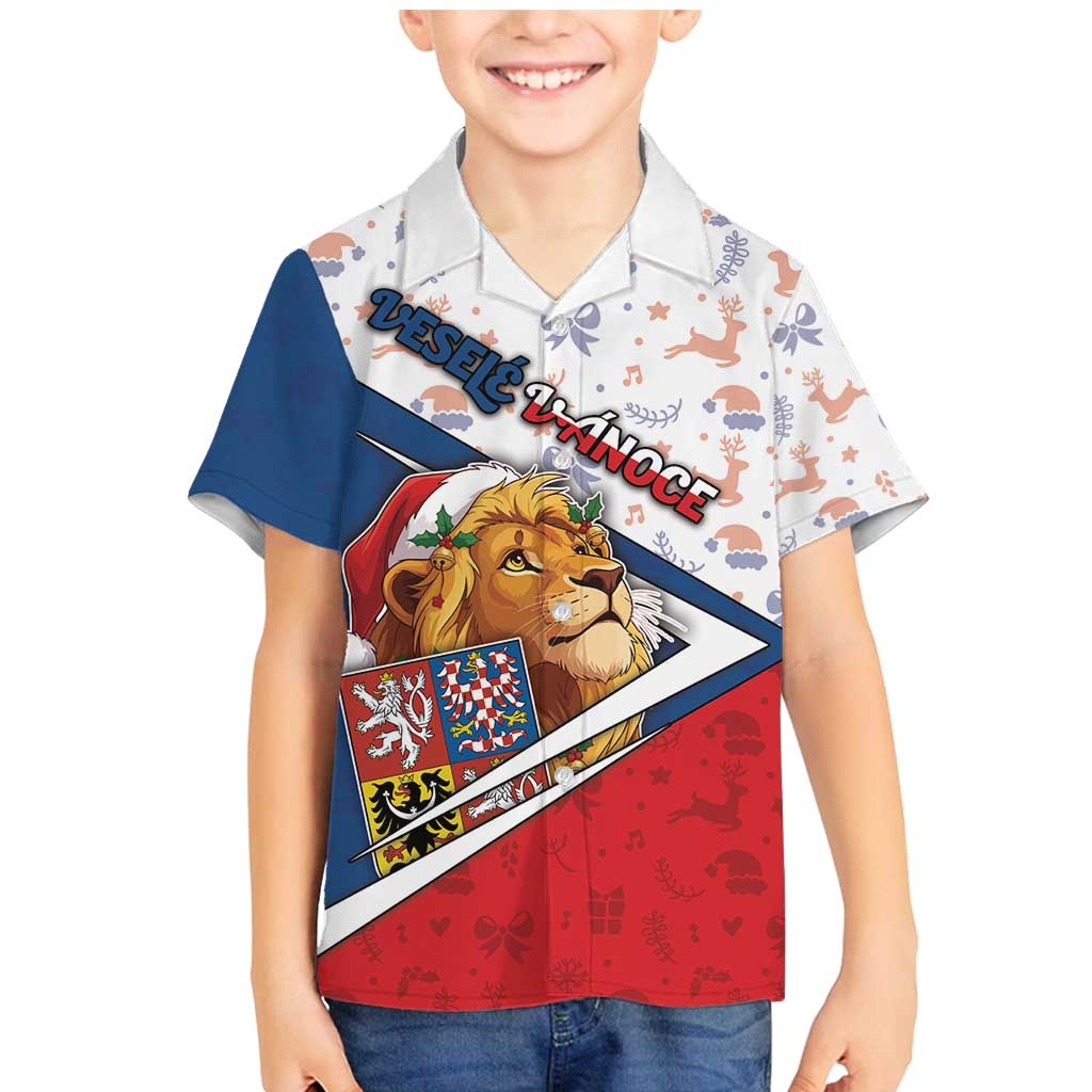 Czech Republic Christmas Family Matching Mermaid Dress and Hawaiian Shirt The Lion With Coat Of Arms - Wonder Print Shop