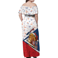 Czech Republic Christmas Family Matching Off Shoulder Maxi Dress and Hawaiian Shirt The Lion With Coat Of Arms - Wonder Print Shop