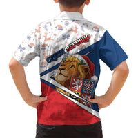 Czech Republic Christmas Family Matching Off Shoulder Short Dress and Hawaiian Shirt The Lion With Coat Of Arms - Wonder Print Shop