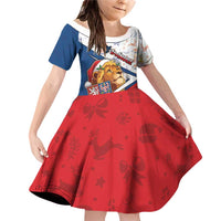 Czech Republic Christmas Family Matching Off Shoulder Short Dress and Hawaiian Shirt The Lion With Coat Of Arms - Wonder Print Shop