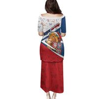 Czech Republic Christmas Family Matching Puletasi and Hawaiian Shirt The Lion With Coat Of Arms - Wonder Print Shop