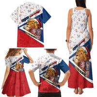 Czech Republic Christmas Family Matching Tank Maxi Dress and Hawaiian Shirt The Lion With Coat Of Arms - Wonder Print Shop