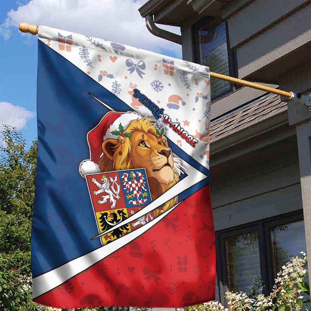 Czech Republic Christmas Garden Flag The Lion With Coat Of Arms - Wonder Print Shop