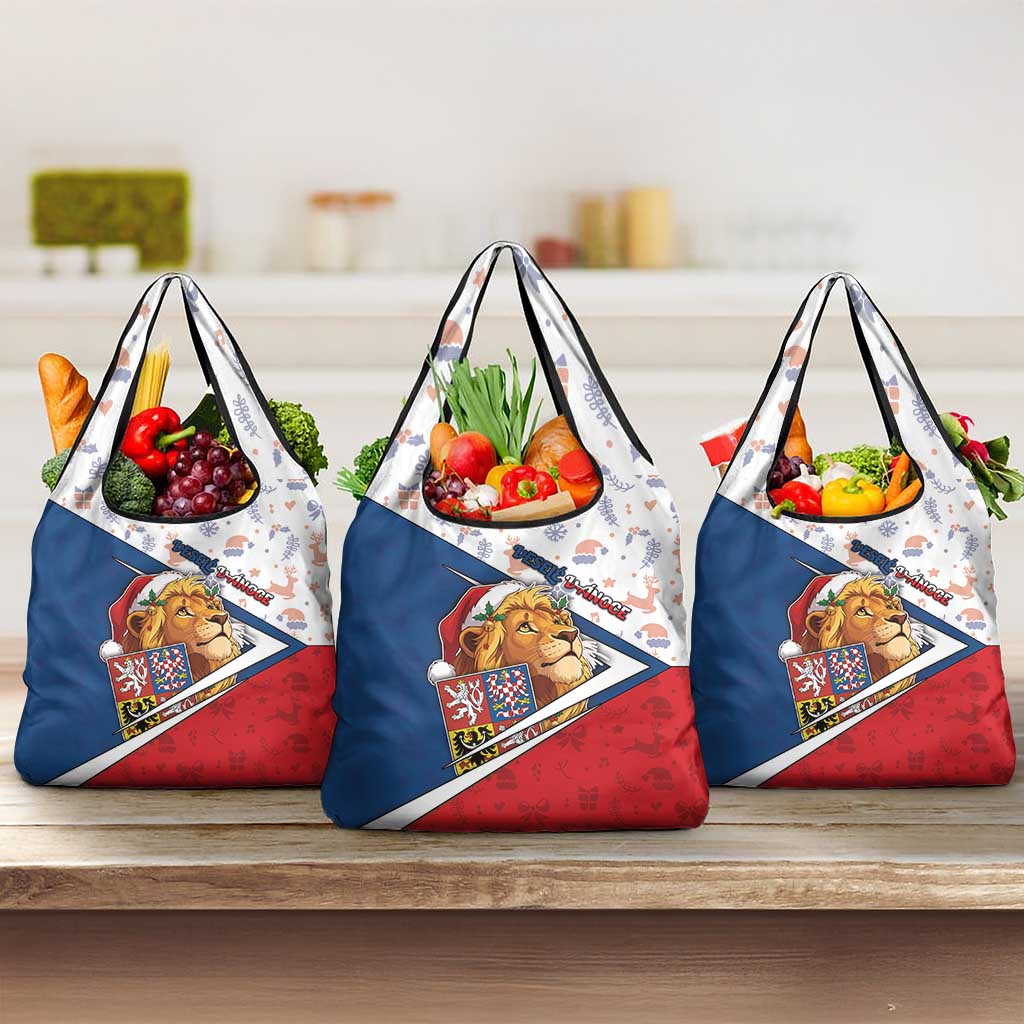 Czech Republic Christmas Grocery Bag The Lion With Coat Of Arms - Wonder Print Shop