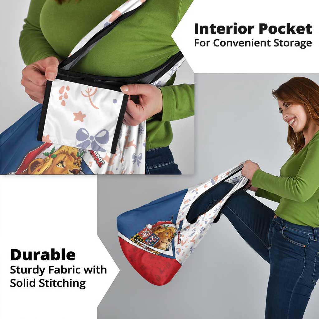 Czech Republic Christmas Grocery Bag The Lion With Coat Of Arms - Wonder Print Shop