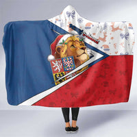 Czech Republic Christmas Hooded Blanket The Lion With Coat Of Arms - Wonder Print Shop