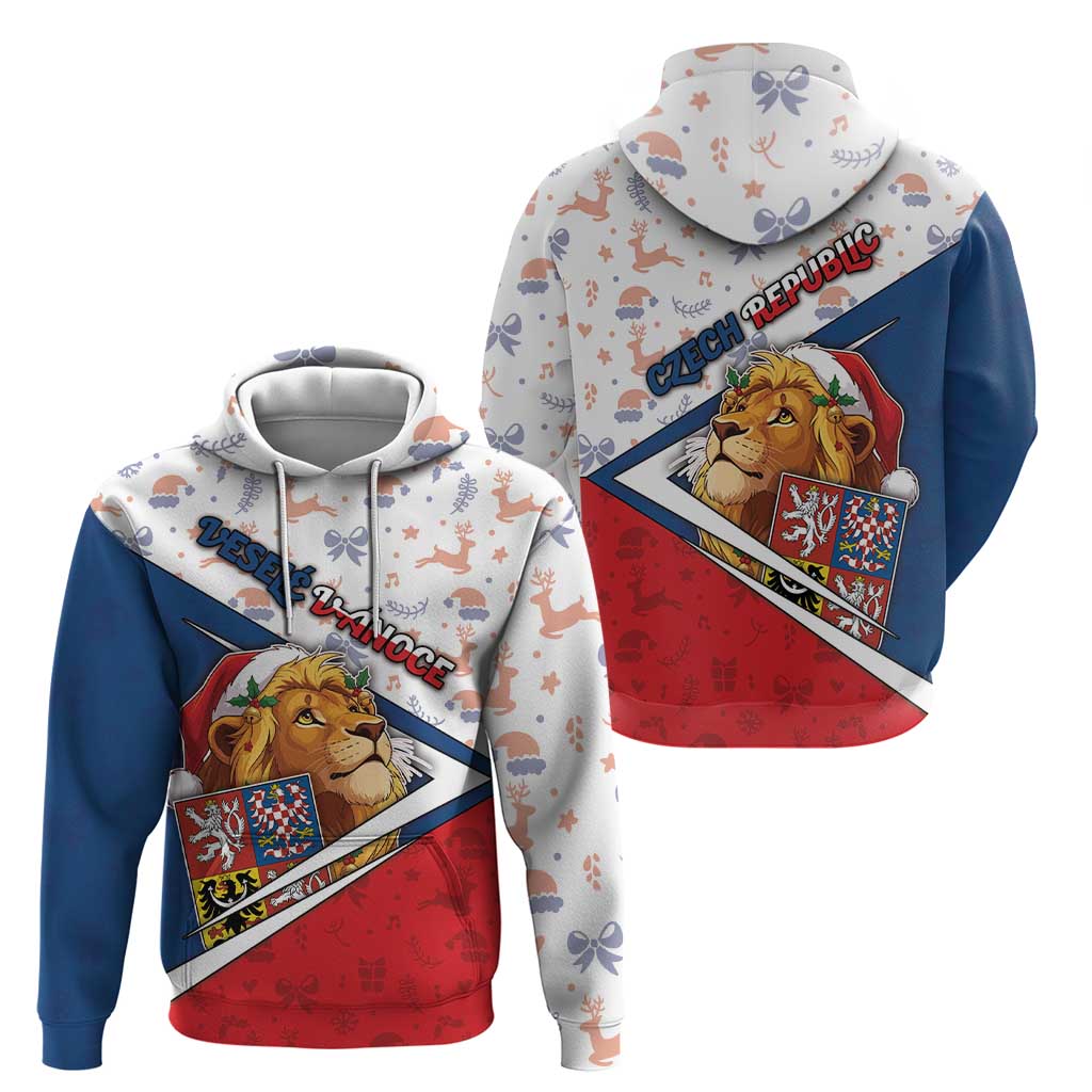Czech Republic Christmas Hoodie The Lion With Coat Of Arms - Wonder Print Shop