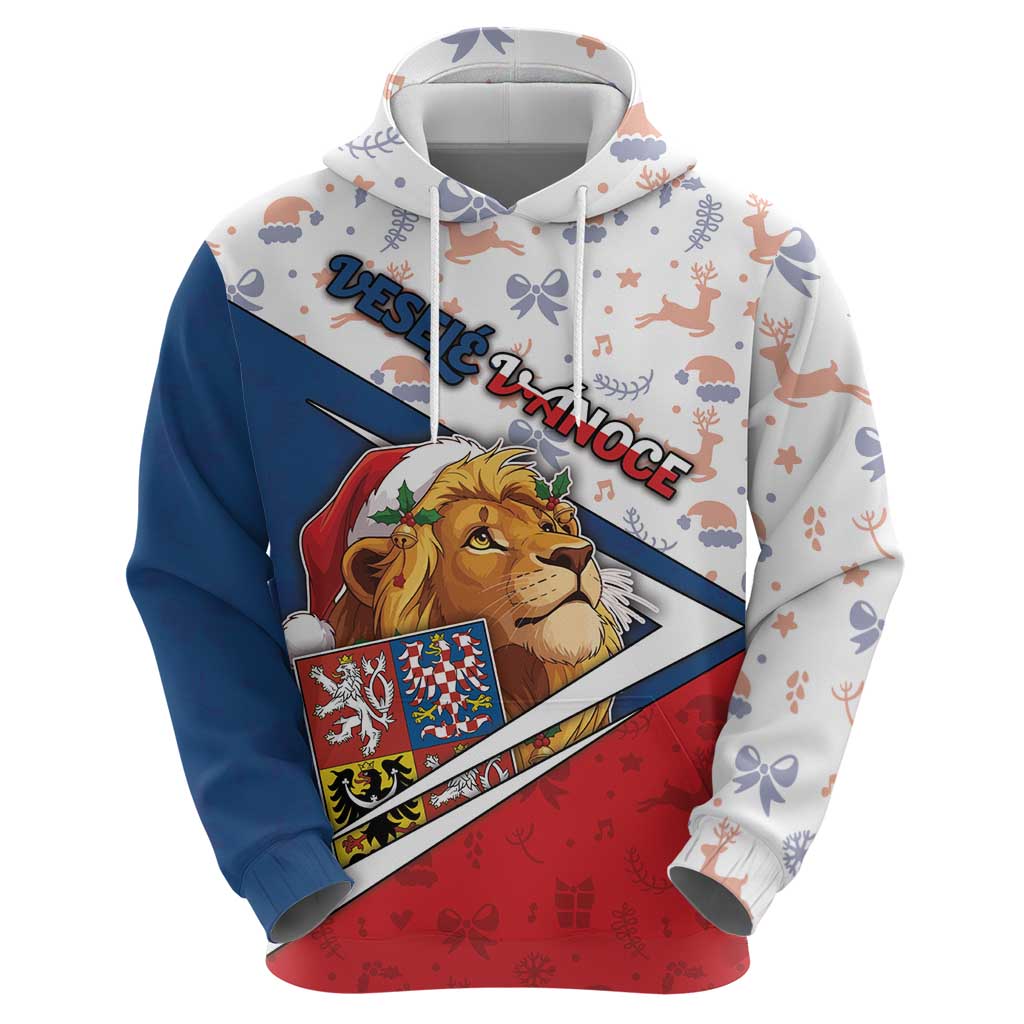 Czech Republic Christmas Hoodie The Lion With Coat Of Arms - Wonder Print Shop