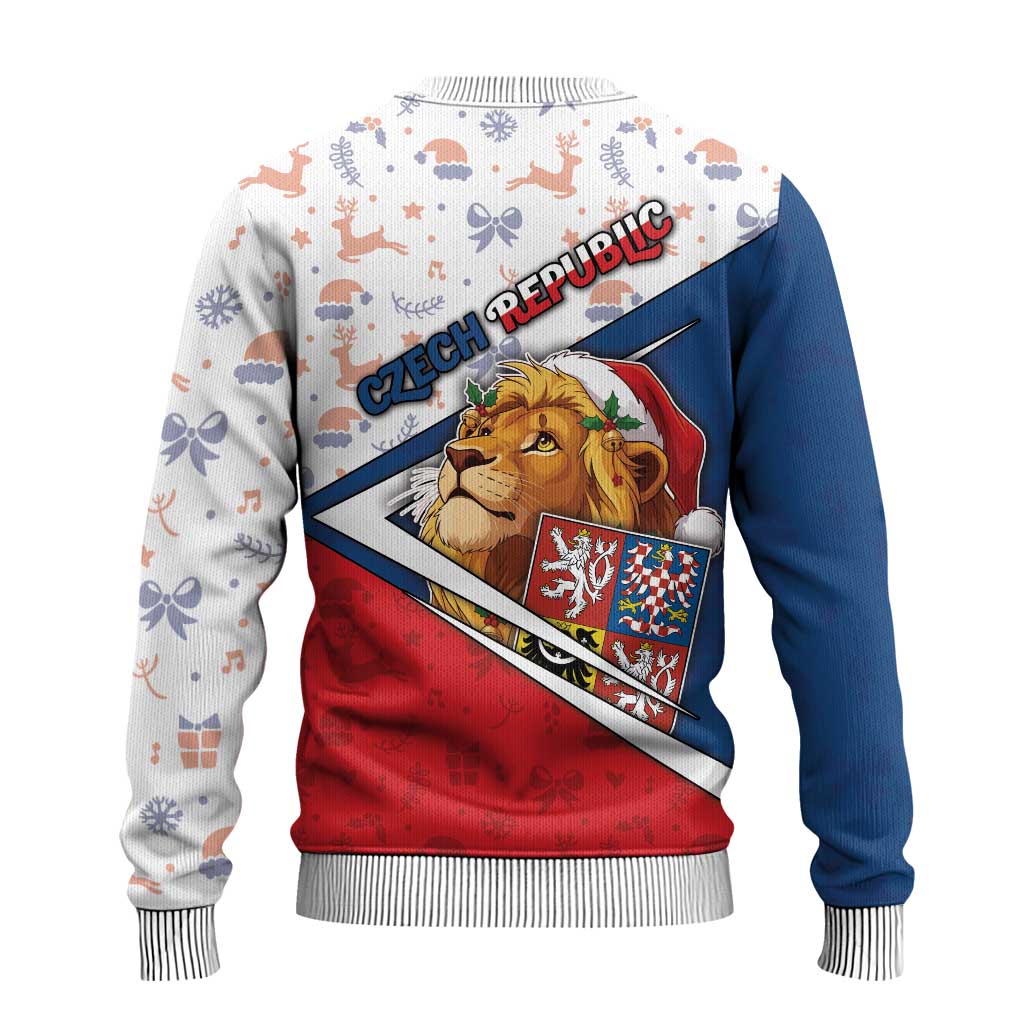 Czech Republic Christmas Ugly Christmas Sweater The Lion With Coat Of Arms - Wonder Print Shop