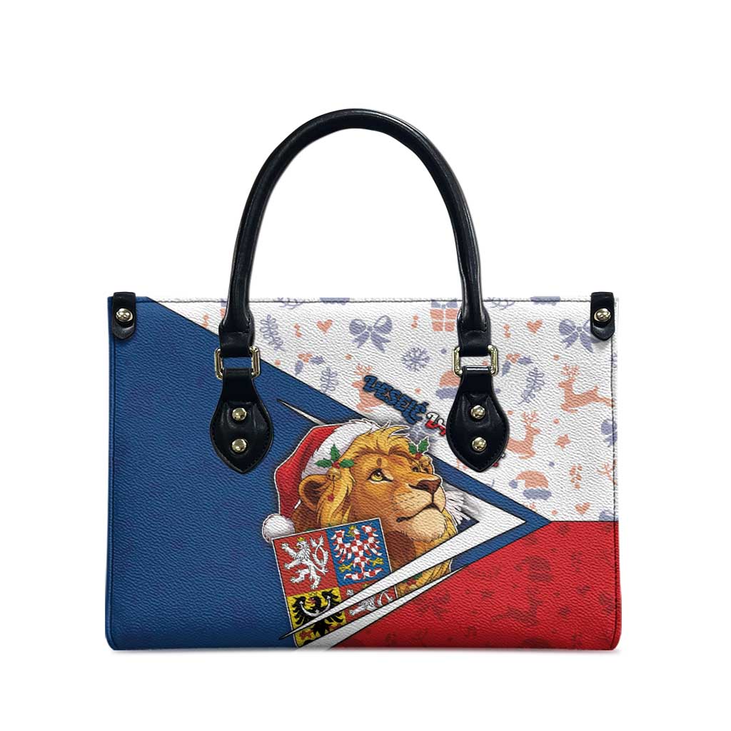 Czech Republic Christmas Leather Bag The Lion With Coat Of Arms - Wonder Print Shop