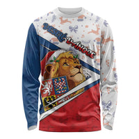 Czech Republic Christmas Long Sleeve Shirt The Lion With Coat Of Arms - Wonder Print Shop