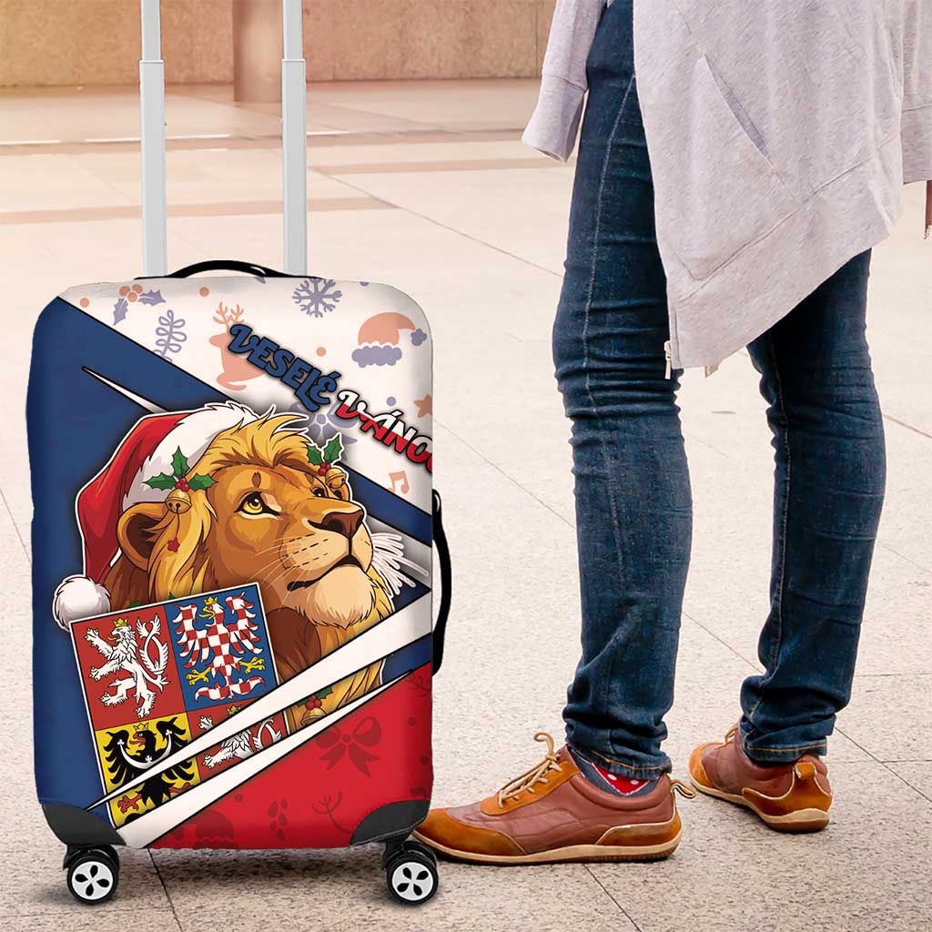 Czech Republic Christmas Luggage Cover The Lion With Coat Of Arms - Wonder Print Shop