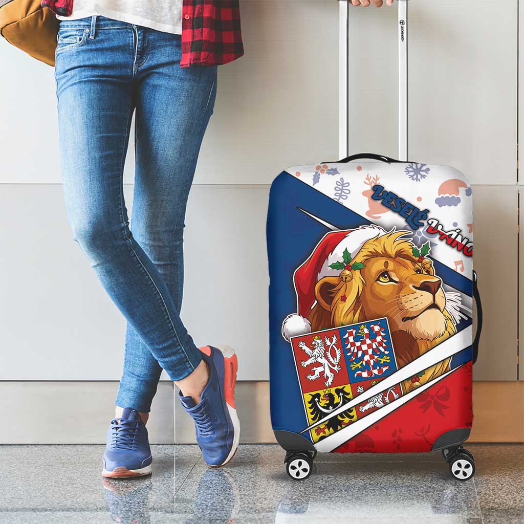 Czech Republic Christmas Luggage Cover The Lion With Coat Of Arms - Wonder Print Shop