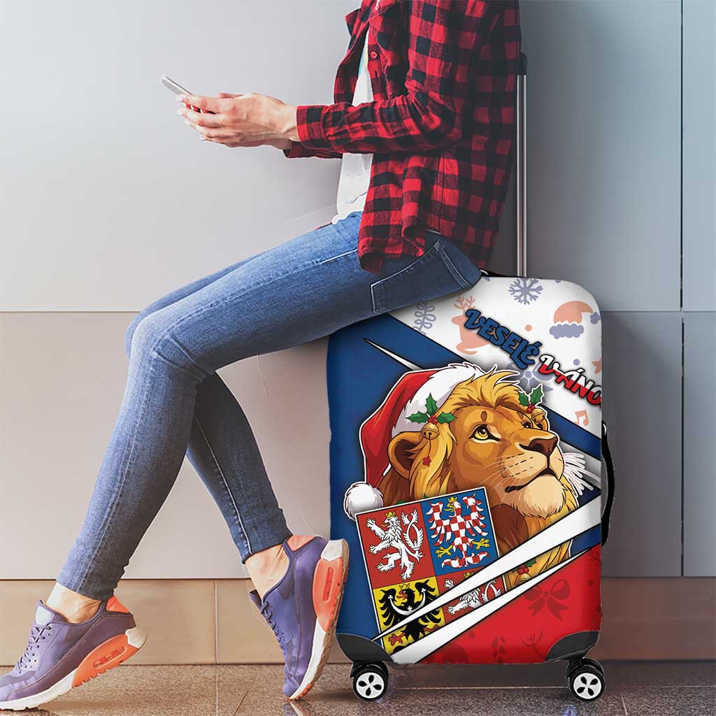 Czech Republic Christmas Luggage Cover The Lion With Coat Of Arms - Wonder Print Shop