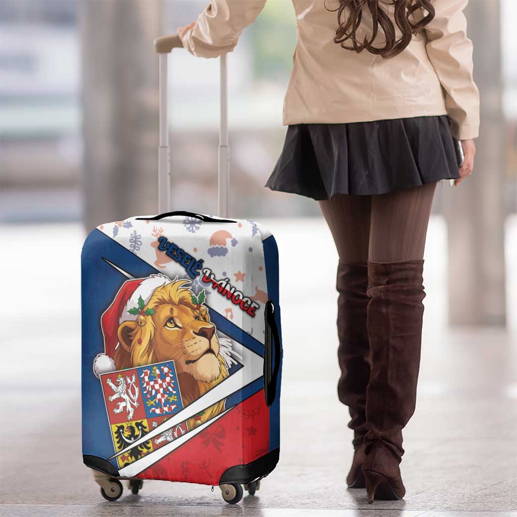 Czech Republic Christmas Luggage Cover The Lion With Coat Of Arms - Wonder Print Shop