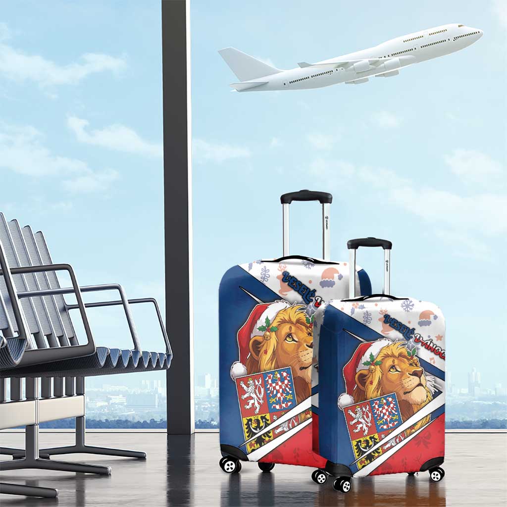 Czech Republic Christmas Luggage Cover The Lion With Coat Of Arms - Wonder Print Shop