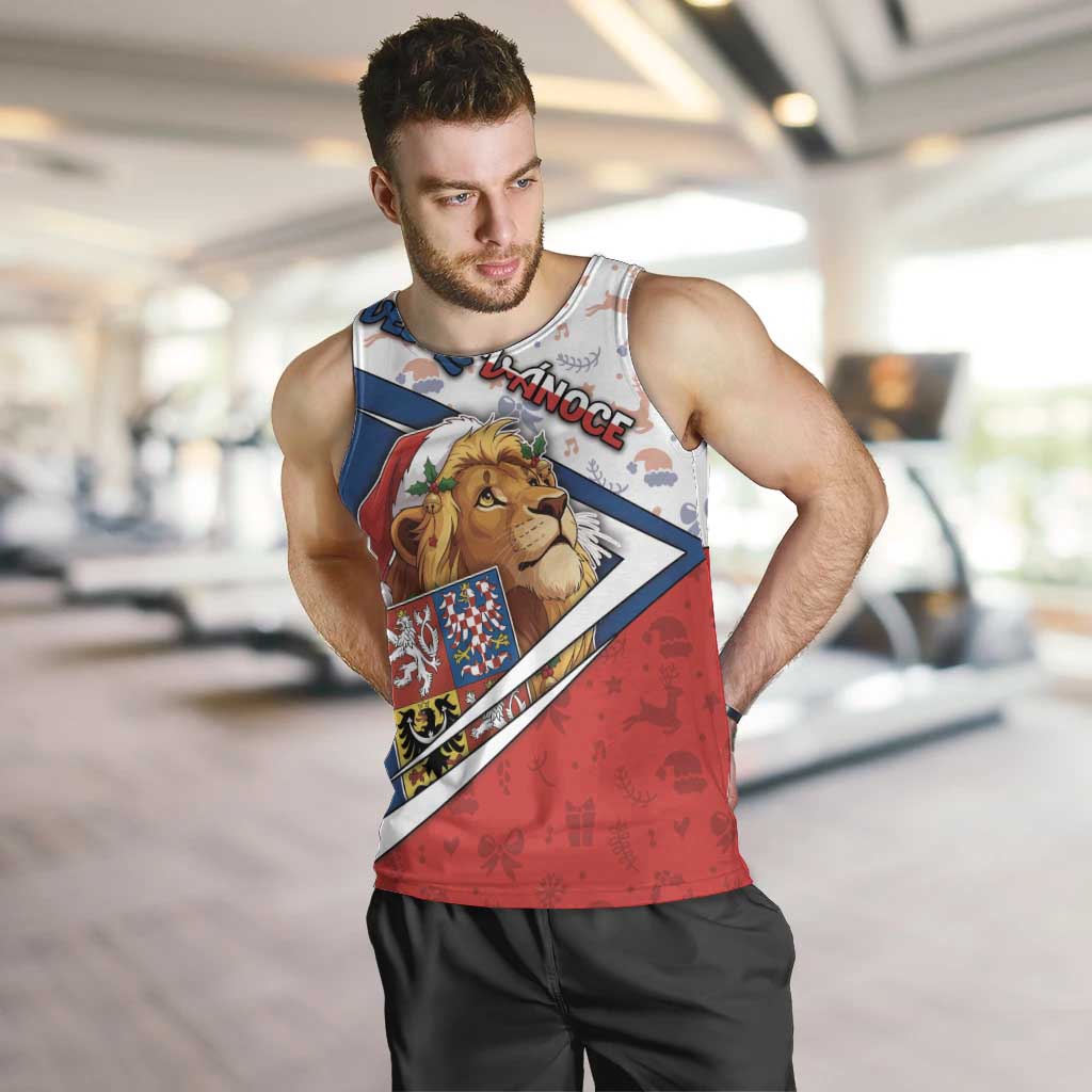 Czech Republic Christmas Men Tank Top The Lion With Coat Of Arms - Wonder Print Shop