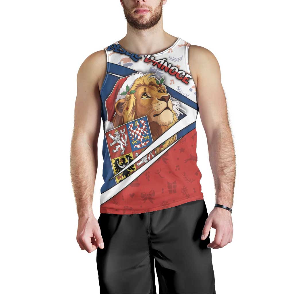 Czech Republic Christmas Men Tank Top The Lion With Coat Of Arms - Wonder Print Shop