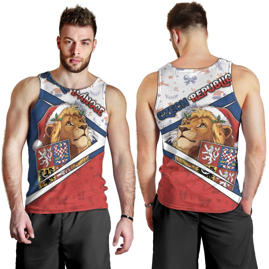 Czech Republic Christmas Men Tank Top The Lion With Coat Of Arms - Wonder Print Shop