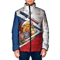 Czech Republic Christmas Padded Jacket The Lion With Coat Of Arms - Wonder Print Shop
