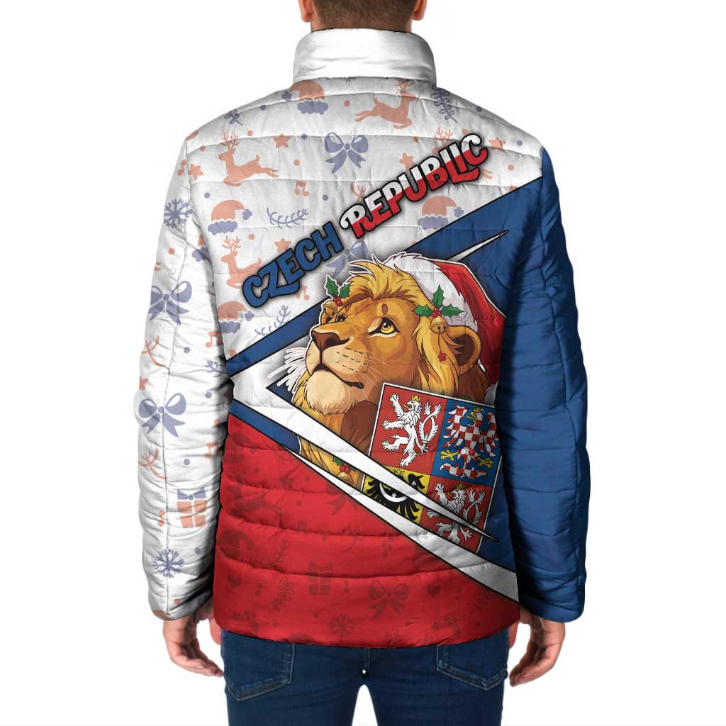 Czech Republic Christmas Padded Jacket The Lion With Coat Of Arms - Wonder Print Shop