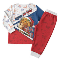 Czech Republic Christmas Pajama Set The Lion With Coat Of Arms - Wonder Print Shop