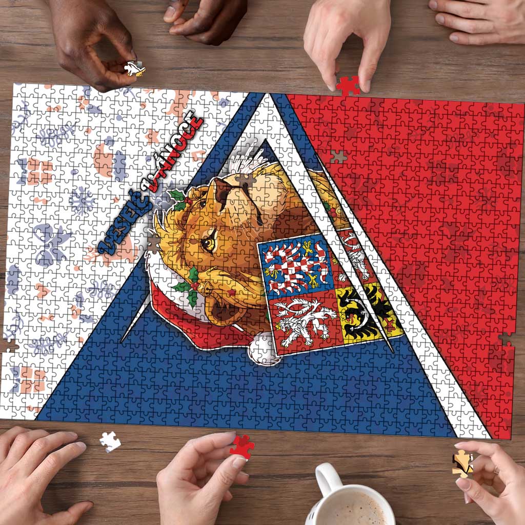 Czech Republic Christmas Puzzle The Lion With Coat Of Arms - Wonder Print Shop