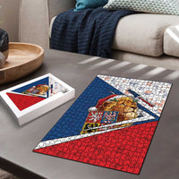 Czech Republic Christmas Puzzle The Lion With Coat Of Arms - Wonder Print Shop