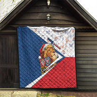 Czech Republic Christmas Quilt The Lion With Coat Of Arms - Wonder Print Shop