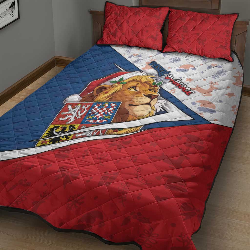 Czech Republic Christmas Quilt Bed Set The Lion With Coat Of Arms - Wonder Print Shop