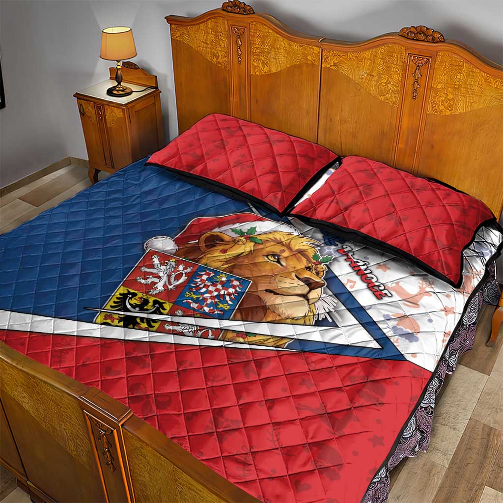 Czech Republic Christmas Quilt Bed Set The Lion With Coat Of Arms - Wonder Print Shop