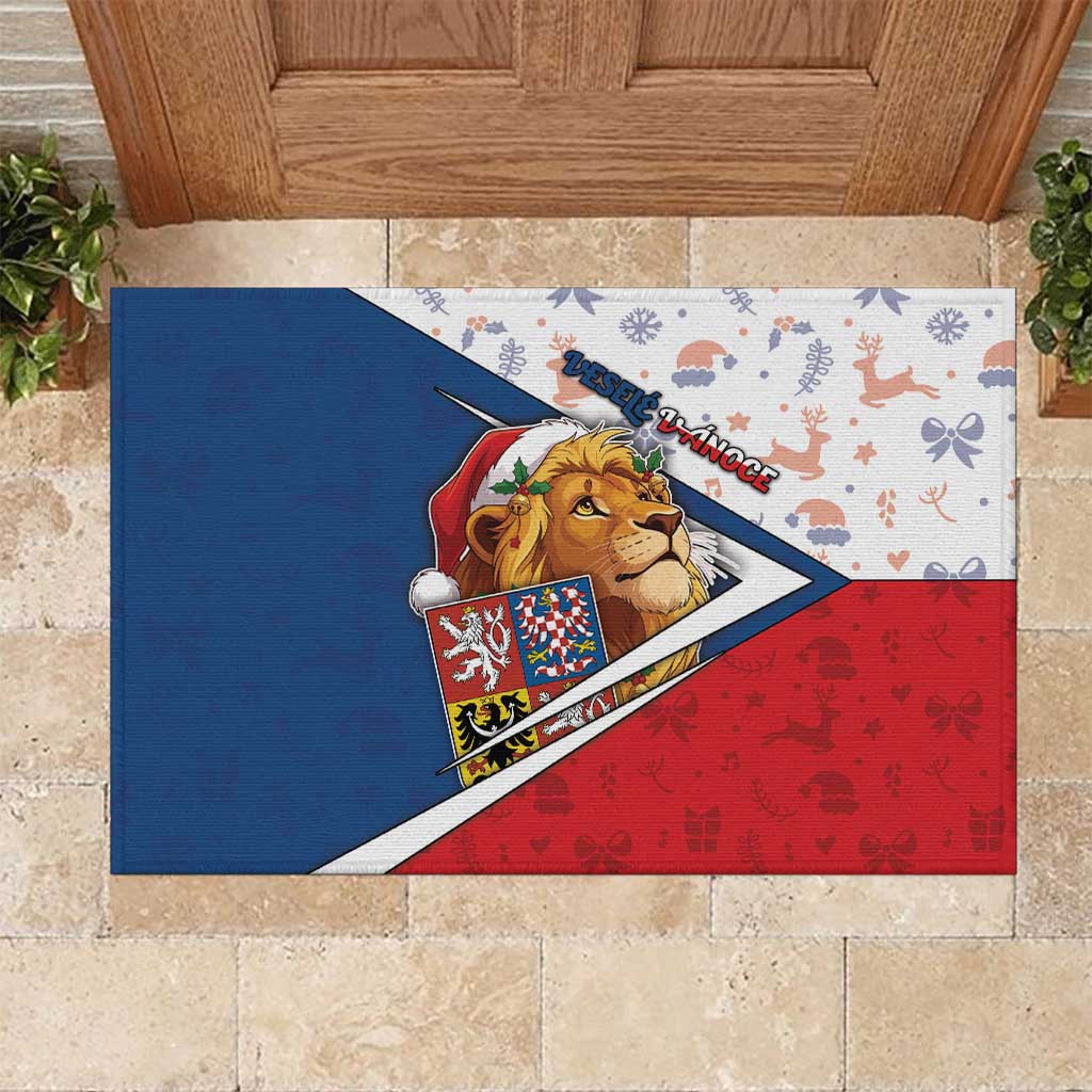 Czech Republic Christmas Rubber Doormat The Lion With Coat Of Arms - Wonder Print Shop