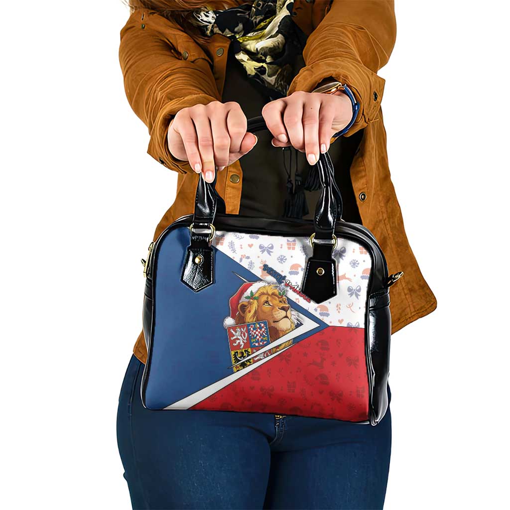Czech Republic Christmas Shoulder Handbag The Lion With Coat Of Arms - Wonder Print Shop