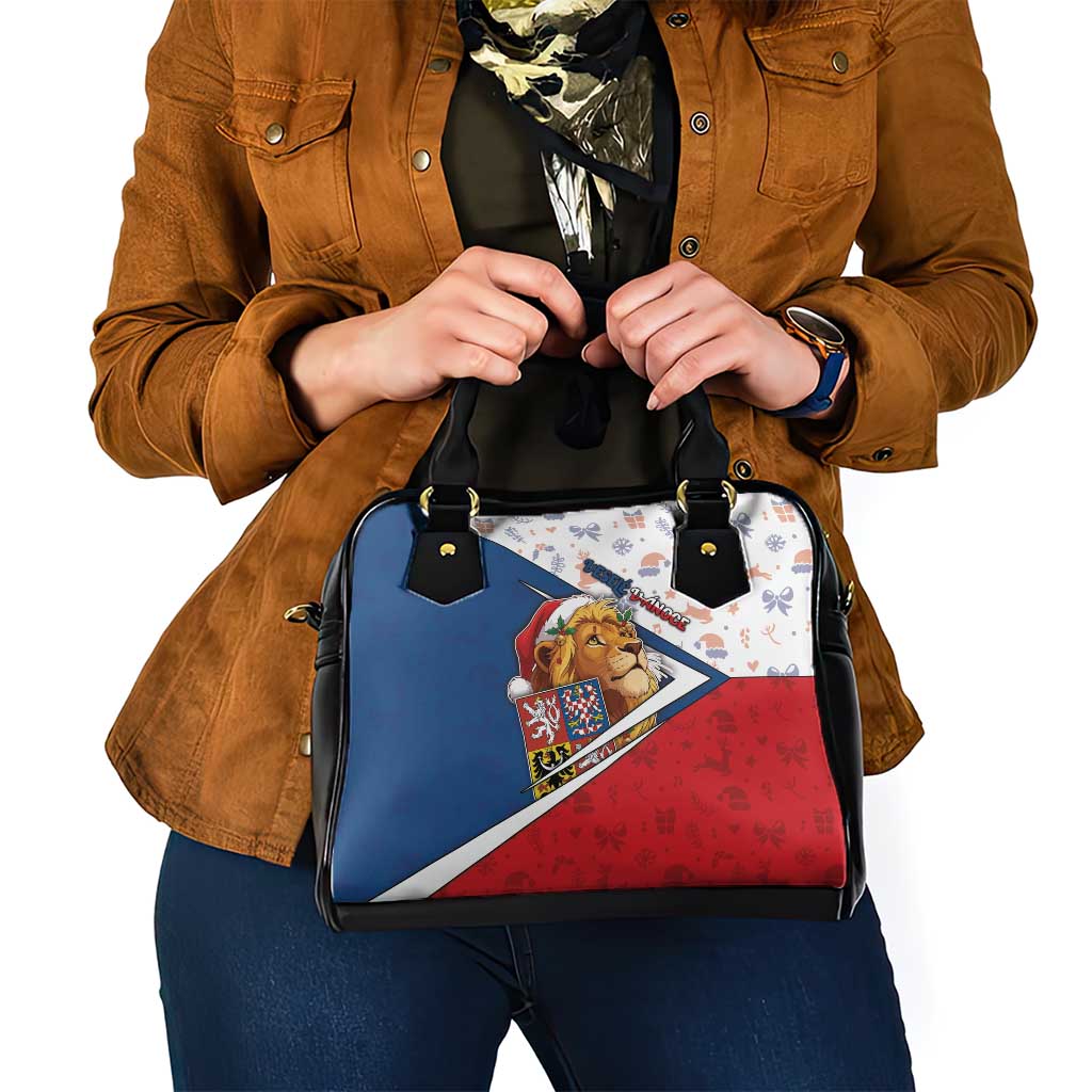 Czech Republic Christmas Shoulder Handbag The Lion With Coat Of Arms - Wonder Print Shop