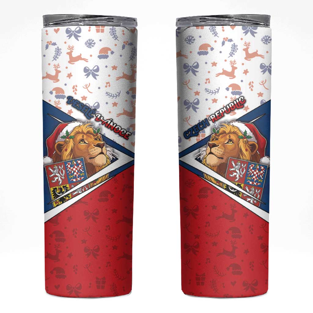Czech Republic Christmas Skinny Tumbler The Lion With Coat Of Arms - Wonder Print Shop
