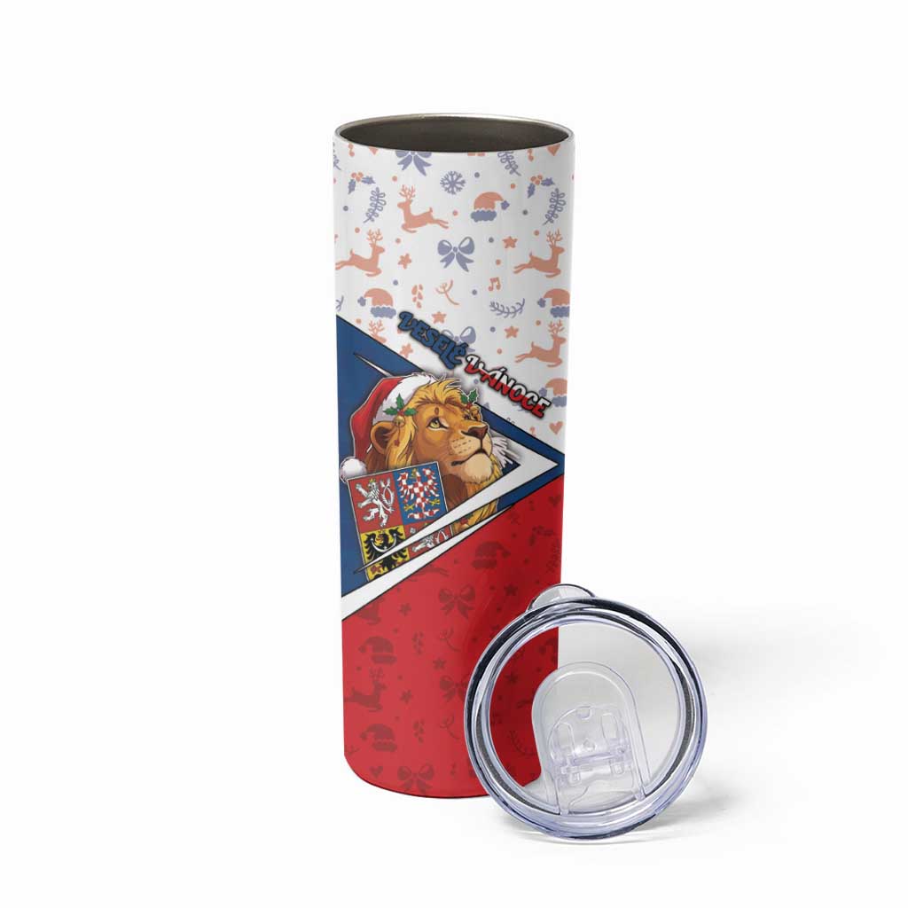 Czech Republic Christmas Skinny Tumbler The Lion With Coat Of Arms - Wonder Print Shop