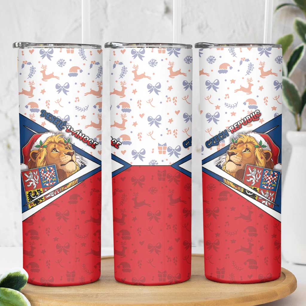 Czech Republic Christmas Skinny Tumbler The Lion With Coat Of Arms - Wonder Print Shop