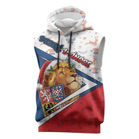 Czech Republic Christmas Sleeveless Hoodie The Lion With Coat Of Arms - Wonder Print Shop
